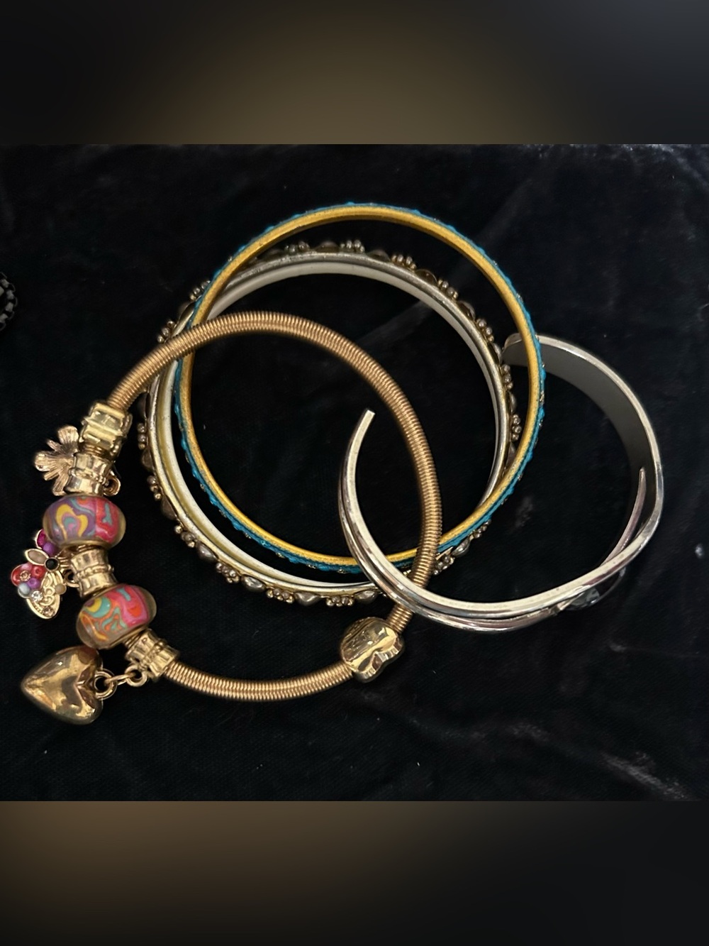 Mixed-Metal Bangle Set - Picture 2 of 4